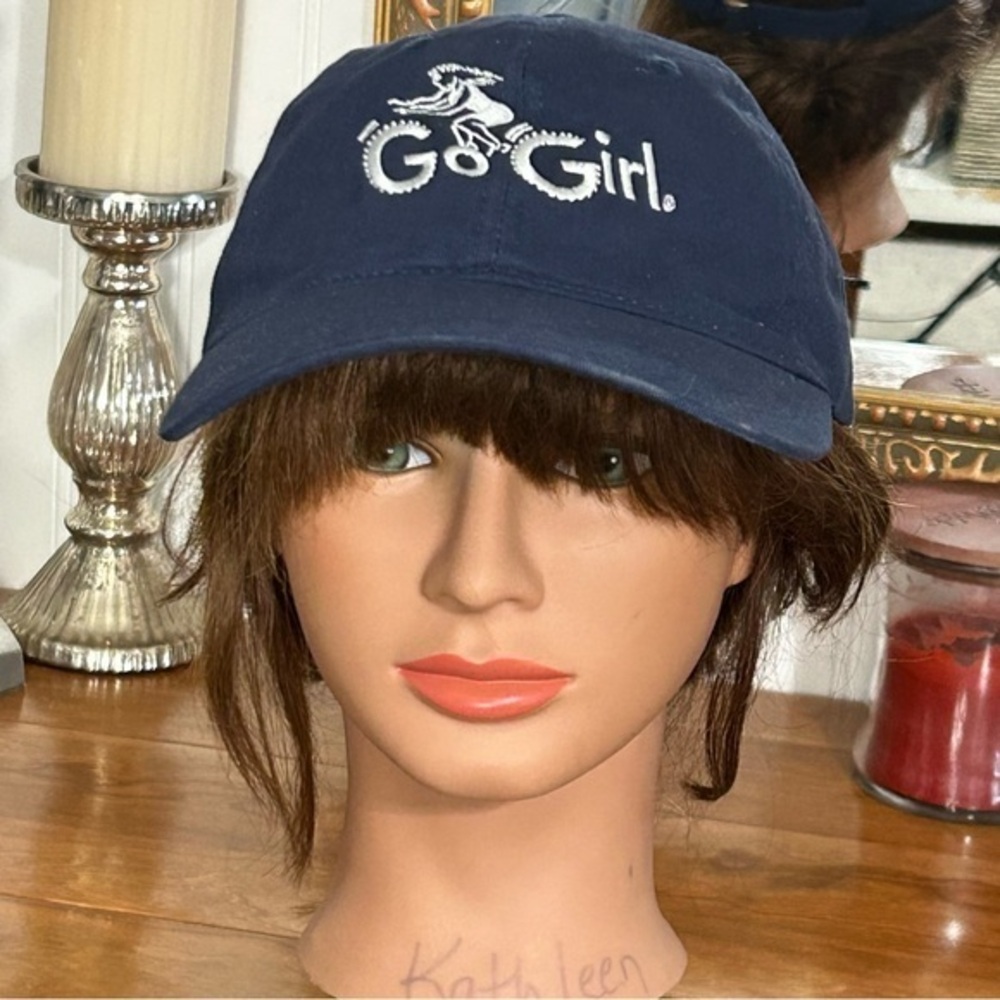 GO GIRL Adjustable Ball Cap Navy Blue